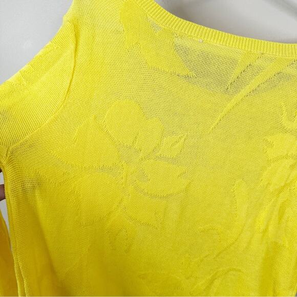 NEW Soft Surroundings Butter Yellow Lightweight Cotton Blend Pullover Sweater M - Picture 7 of 8